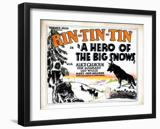 A Hero of the Big Snows, Rin Tin Tin, 1926-null-Framed Art Print