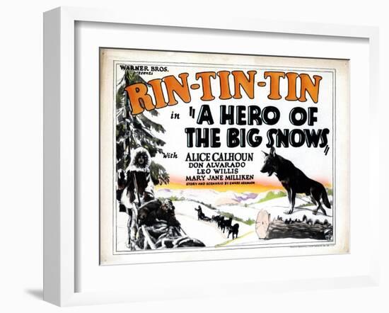 A Hero of the Big Snows, Rin Tin Tin, 1926-null-Framed Art Print