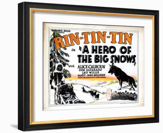 A Hero of the Big Snows, Rin Tin Tin, 1926-null-Framed Art Print