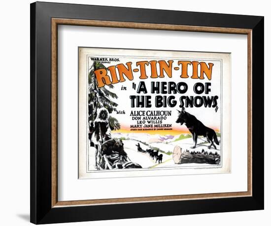 A Hero of the Big Snows, Rin Tin Tin, 1926-null-Framed Premium Giclee Print