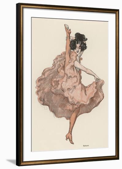 A High Kicking Dancer-Ferdinand Von Reznicek-Framed Art Print