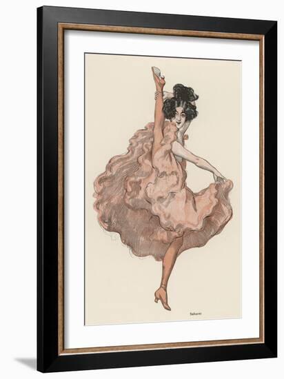 A High Kicking Dancer-Ferdinand Von Reznicek-Framed Art Print