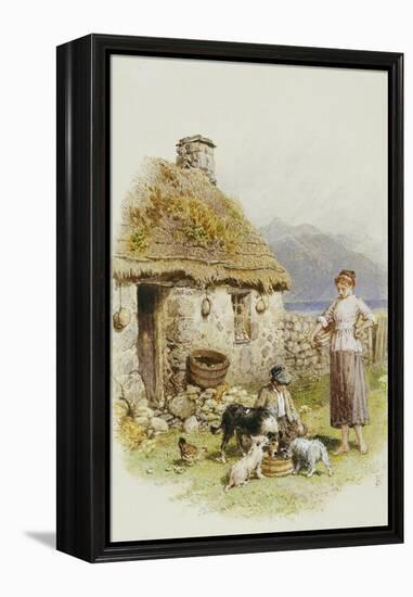 A Highland Cottage-Myles Birket Foster-Framed Premier Image Canvas