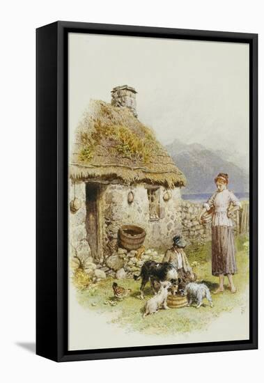 A Highland Cottage-Myles Birket Foster-Framed Premier Image Canvas