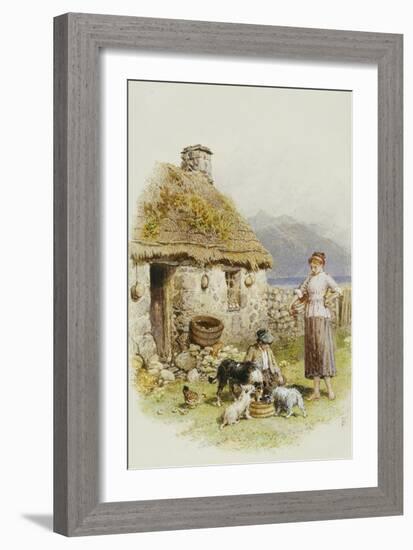 A Highland Cottage-Myles Birket Foster-Framed Giclee Print