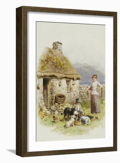 A Highland Cottage-Myles Birket Foster-Framed Giclee Print