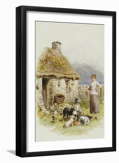 A Highland Cottage-Myles Birket Foster-Framed Giclee Print