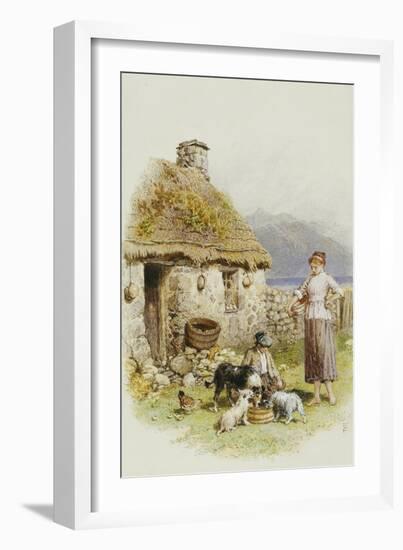 A Highland Cottage-Myles Birket Foster-Framed Giclee Print