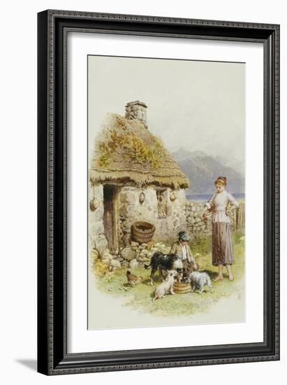 A Highland Cottage-Myles Birket Foster-Framed Giclee Print