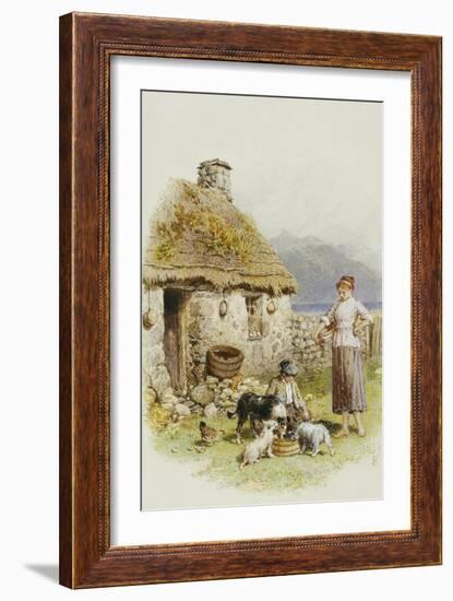 A Highland Cottage-Myles Birket Foster-Framed Giclee Print