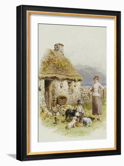 A Highland Cottage-Myles Birket Foster-Framed Giclee Print