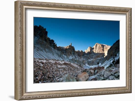 A Hiker Stands Below Wheeler Peak In Great Basin National Park, Nevada-Lindsay Daniels-Framed Photographic Print