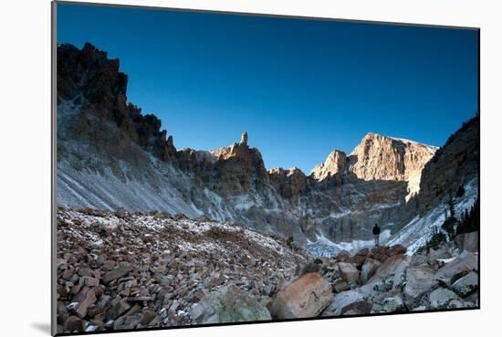 A Hiker Stands Below Wheeler Peak In Great Basin National Park, Nevada-Lindsay Daniels-Mounted Photographic Print