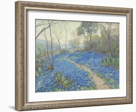 A Hillside of Bluebonnets - Early Morning, Near San Antonio Texas-null-Framed Giclee Print