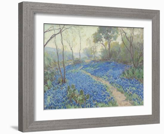 A Hillside of Bluebonnets - Early Morning, Near San Antonio Texas-null-Framed Giclee Print