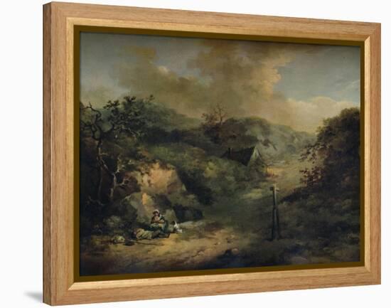 A Hillside with Tramps reposing, c1793-George Morland-Framed Premier Image Canvas