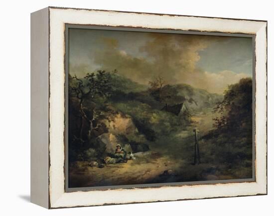 A Hillside with Tramps reposing, c1793-George Morland-Framed Premier Image Canvas