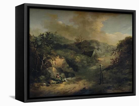 A Hillside with Tramps reposing, c1793-George Morland-Framed Premier Image Canvas