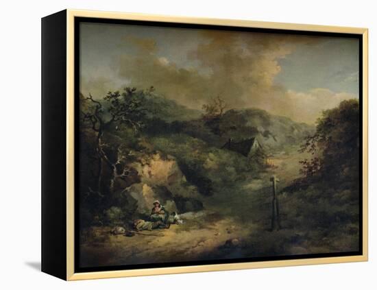 A Hillside with Tramps reposing, c1793-George Morland-Framed Premier Image Canvas