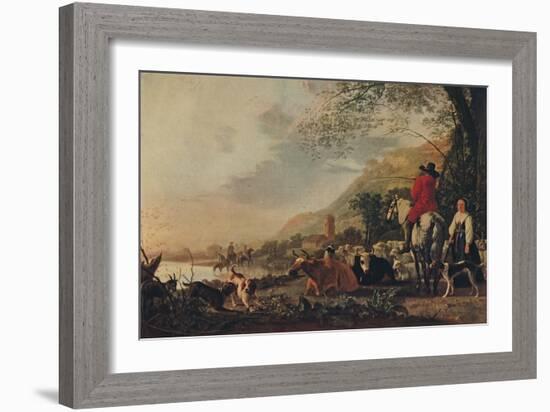 'A Hilly Landscape with Figures', c1655-Aelbert Cuyp-Framed Giclee Print