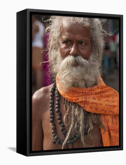 A Hindu Holy Man, or Sadhu, Near Manikula on the Outskirts of Kolkata-Nigel Pavitt-Framed Premier Image Canvas