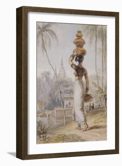 A Hindu Woman Carrying a Waterpot-William Daniell-Framed Giclee Print