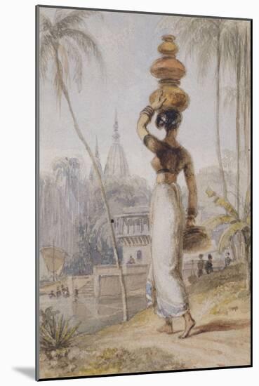 A Hindu Woman Carrying a Waterpot-William Daniell-Mounted Giclee Print