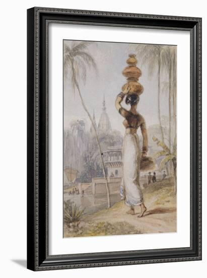 A Hindu Woman Carrying a Waterpot-William Daniell-Framed Giclee Print