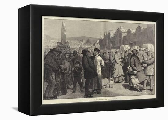 A Hiring and Statue Fair in the North of England-Alfred Edward Emslie-Framed Premier Image Canvas