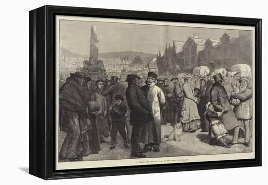 A Hiring and Statue Fair in the North of England-Alfred Edward Emslie-Framed Premier Image Canvas