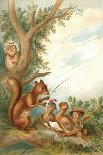 Parrot in a Tree Above Hummingbrds-A. Hochstein-Framed Art Print