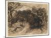 A Hollow Lane Near Harborne, Derbyshire (Black Chalk with Touches of White and Some Brown Wash)-David Cox-Mounted Giclee Print