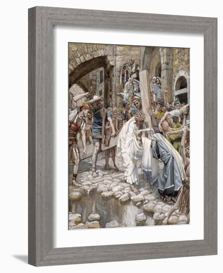 A Holy Woman Wipes the Face of Jesus, Illustration for 'The Life of Christ', C.1886-94-James Tissot-Framed Giclee Print