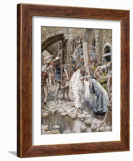 A Holy Woman Wipes the Face of Jesus, Illustration for 'The Life of Christ', C.1886-94-James Tissot-Framed Giclee Print