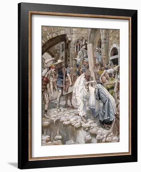 A Holy Woman Wipes the Face of Jesus, Illustration for 'The Life of Christ', C.1886-94-James Tissot-Framed Giclee Print