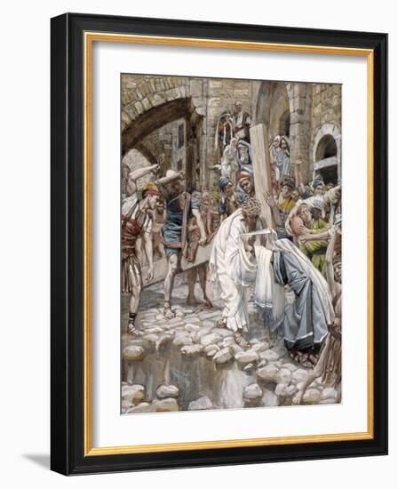 A Holy Woman Wipes the Face of Jesus, Illustration for 'The Life of Christ', C.1886-94-James Tissot-Framed Giclee Print