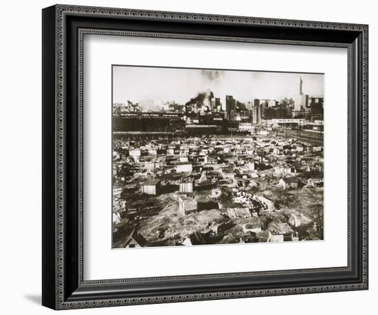 A 'Hooverville' on waterfront of Seattle, Washington, USA, Great Depression, March 1933-Unknown-Framed Photographic Print