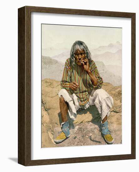 A Hopi Indian, 1900-American School-Framed Photographic Print