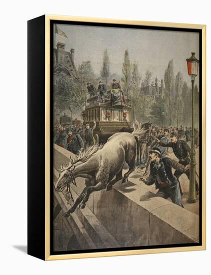 A Horse Committing Suicide, Illustration from 'Le Petit Journal: Supplement Illustre', 1898-French-Framed Premier Image Canvas