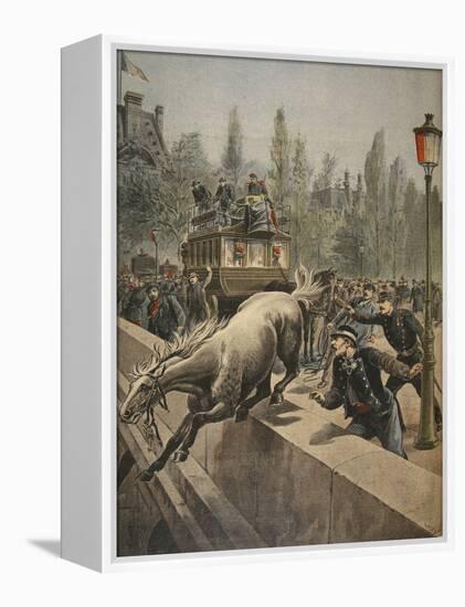 A Horse Committing Suicide, Illustration from 'Le Petit Journal: Supplement Illustre', 1898-French-Framed Premier Image Canvas