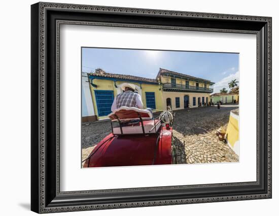 A horse-drawn cart known locally as a coche in Plaza Mayor, Trinidad, UNESCO World Heritage Site, C-Michael Nolan-Framed Photographic Print