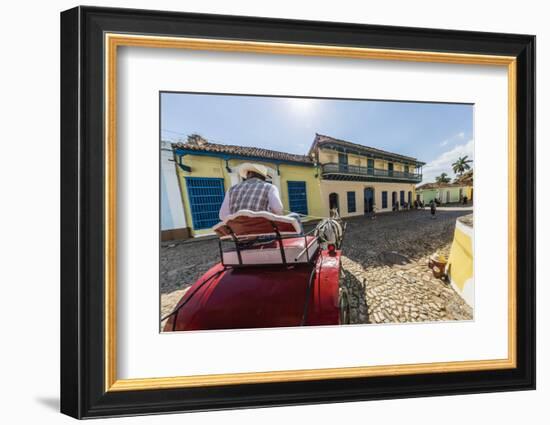 A horse-drawn cart known locally as a coche in Plaza Mayor, Trinidad, UNESCO World Heritage Site, C-Michael Nolan-Framed Photographic Print