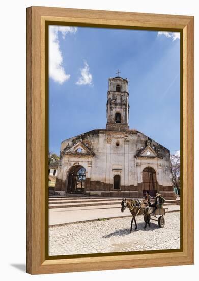 A horse-drawn cart known locally as a coche, Trinidad, UNESCO World Heritage Site, Cuba, West Indie-Michael Nolan-Framed Premier Image Canvas