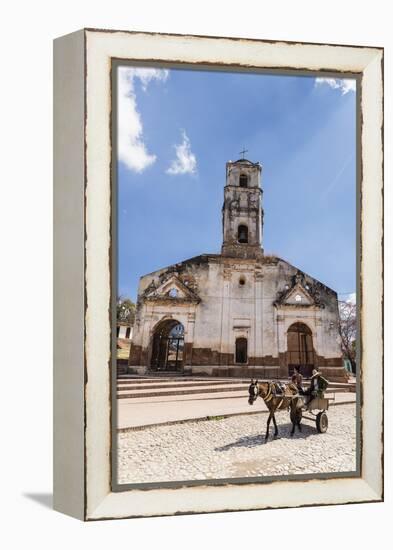 A horse-drawn cart known locally as a coche, Trinidad, UNESCO World Heritage Site, Cuba, West Indie-Michael Nolan-Framed Premier Image Canvas