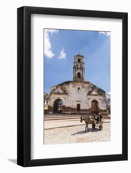 A horse-drawn cart known locally as a coche, Trinidad, UNESCO World Heritage Site, Cuba, West Indie-Michael Nolan-Framed Photographic Print
