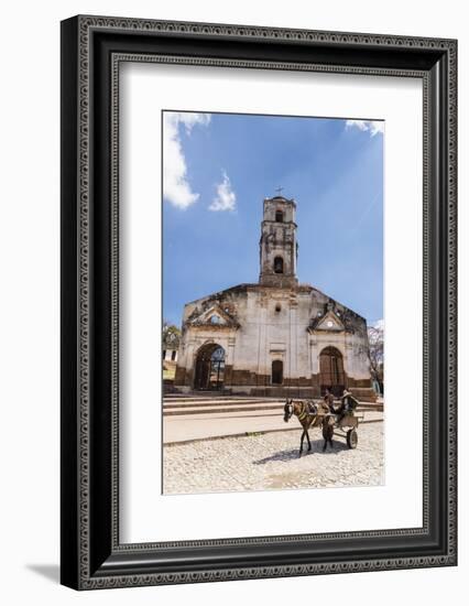 A horse-drawn cart known locally as a coche, Trinidad, UNESCO World Heritage Site, Cuba, West Indie-Michael Nolan-Framed Photographic Print