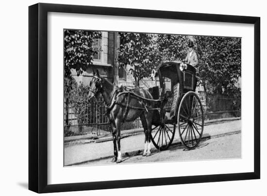 A Horse-Drawn Hansom Cab, London, 1926-1927-null-Framed Giclee Print