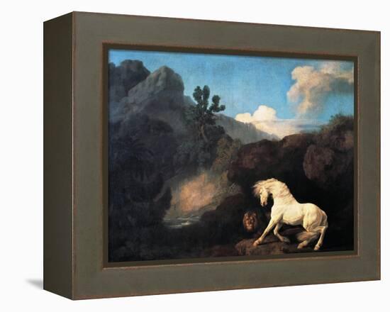 A Horse Frightened by a Lion, 1770-George Stubbs-Framed Premier Image Canvas