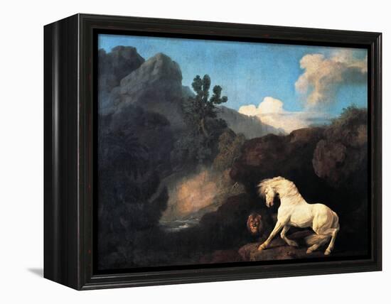 A Horse Frightened by a Lion, 1770-George Stubbs-Framed Premier Image Canvas