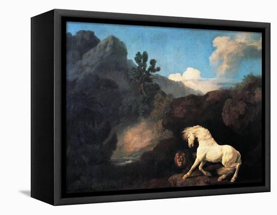 A Horse Frightened by a Lion, 1770-George Stubbs-Framed Premier Image Canvas